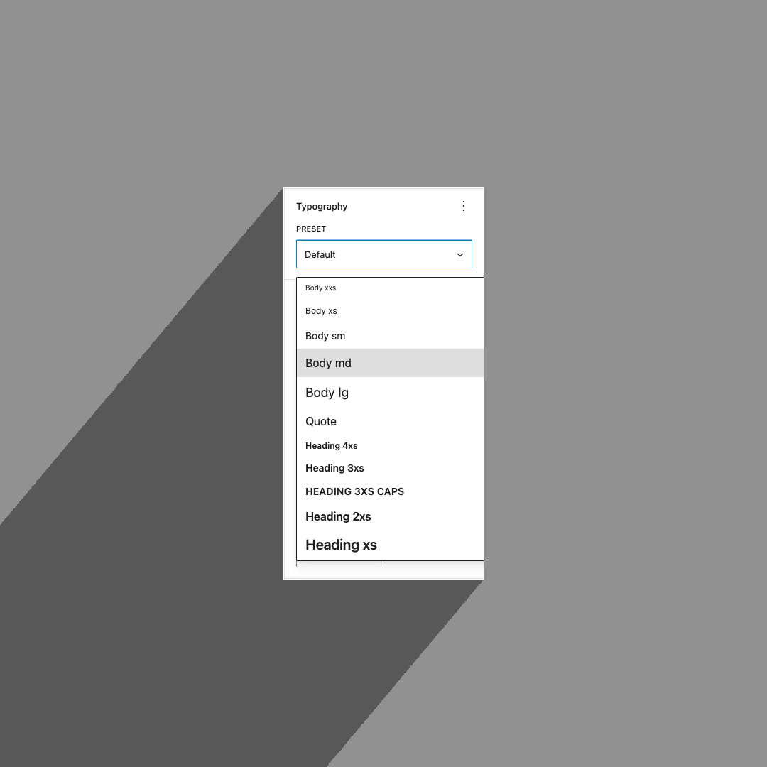 Theme Typography Presets in Gutenberg